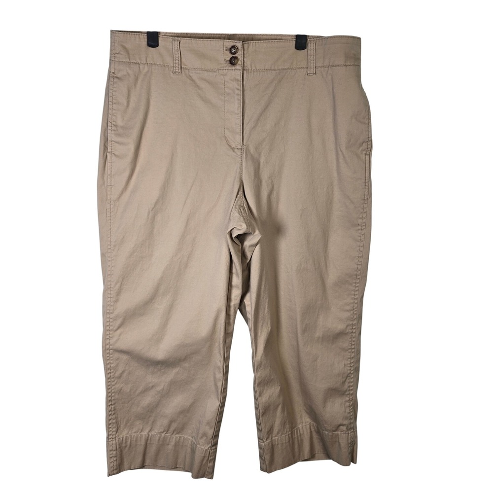 Talbots Womens Size 14 Beige‎ New England Crop Chino Pants